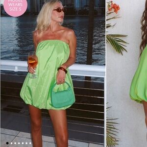Show Me Your MuMu Neon Green Mini Dress
